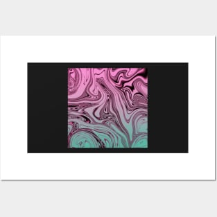 Swirls- Pink and Teal Posters and Art